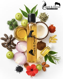 Dark & Dense Hair Oil – 15 Premium Oils Blend for Hair Growth, Hair Fall Control & Natural Shine (100% Herbal)